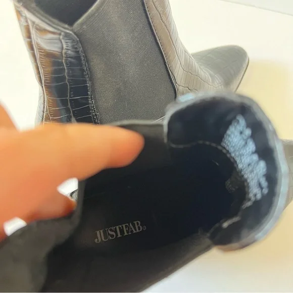 Just Fab Heeled Black Booties 7 - Picture 11 of 11